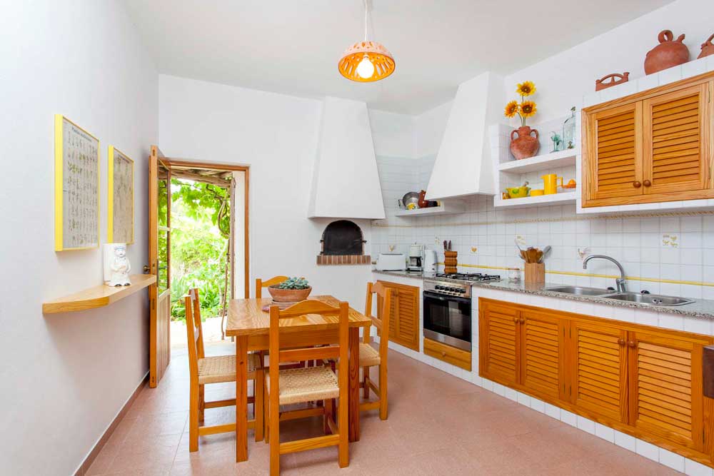 Rustic kitchen in a rental house of Ibiza
